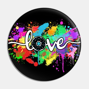 Donut Love Colorful Typography Doughnut Pin