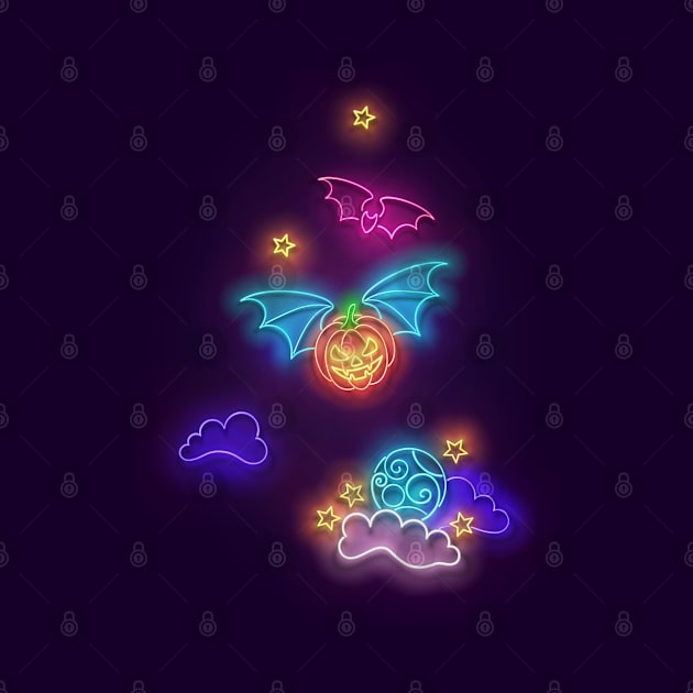 Neon Halloween design by lissantee