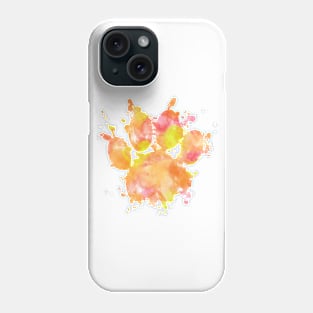 Watercolor Splash Dog Paw Print Phone Case