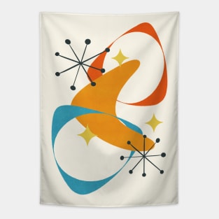 Retro Mid Century Atomic Space Age Abstract 20 Tapestry