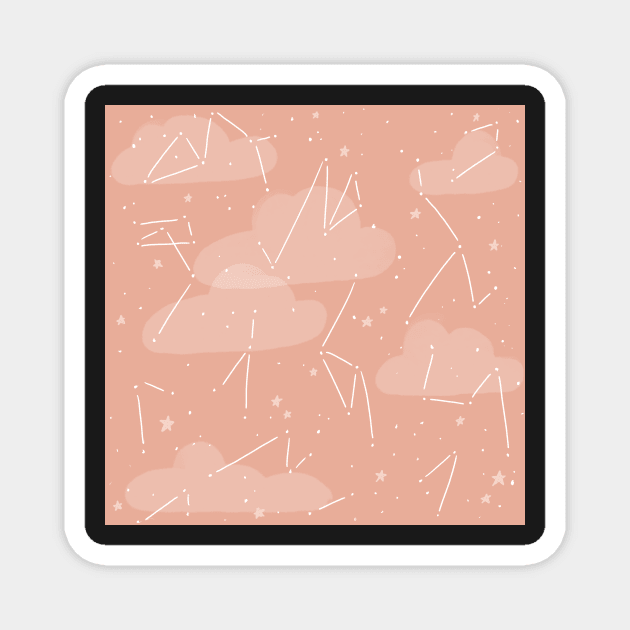 Blush Pink Constellations Magnet by Vaeya