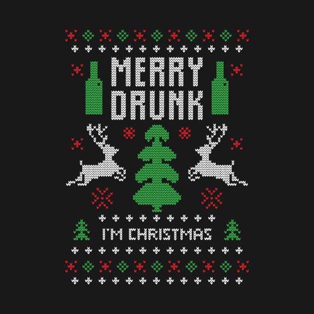 Merry Christmas Merry Drunk Im Santa Xmas Gift Ugly by Gufbox