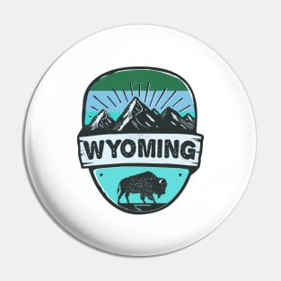 Wyoming Grand Teton National Park Bison Buffalo Cheyenne Casper Jackson Laramie Gillette Cody Pin