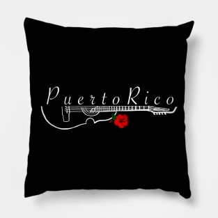 Cuatro y Flor de Maga de Puerto Rico Pillow