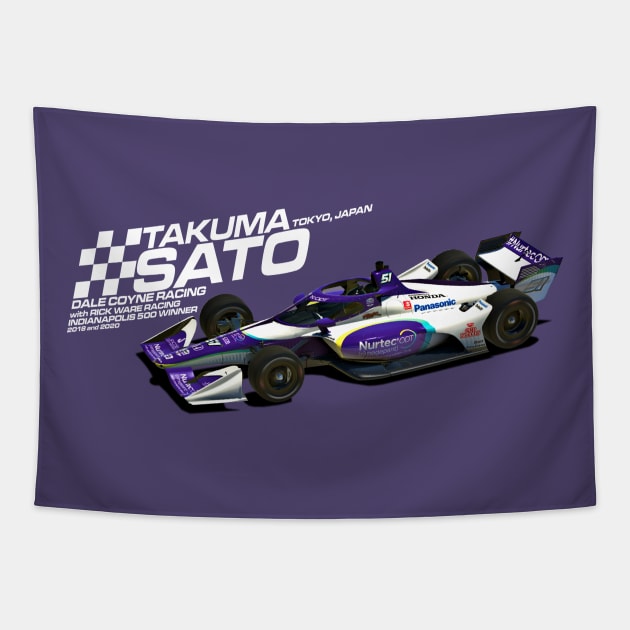 Takuma Sato 2022 (white) Tapestry by Sway Bar Designs