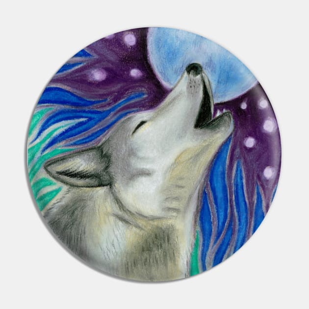 Howling wolf Pin by MelanieJeyakkumar