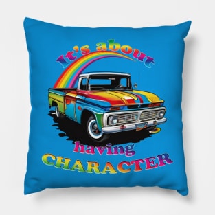 Colorful Pick-Up Truck - Having Character Pillow