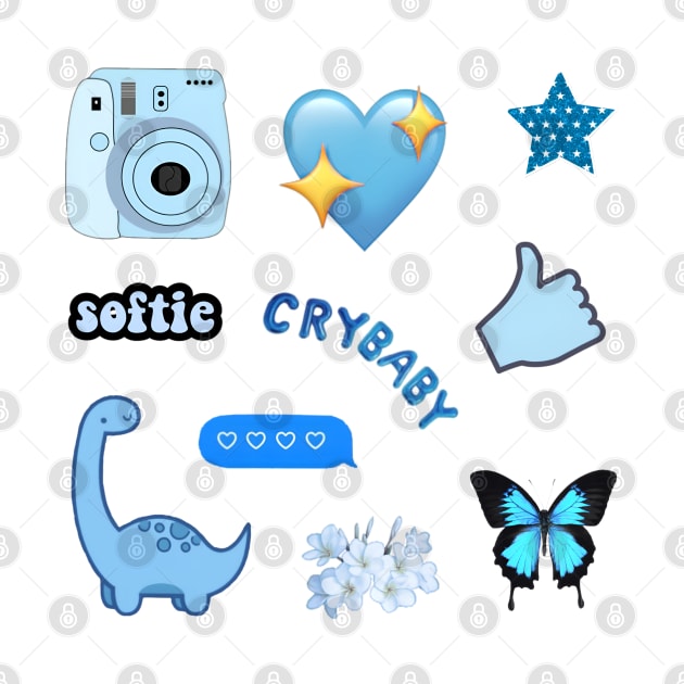 softie crybaby dinosaur blue pack sticker by FRH Design