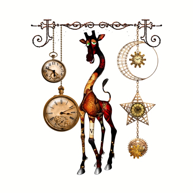 Funny cute steampunk giraffe by Nicky2342