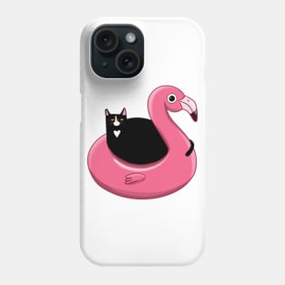 Kitty on a Flamingo Floatie Phone Case