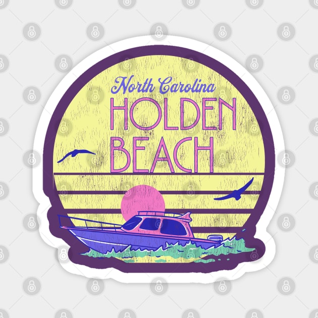 Holden Beach, North Carolina Boat Ride Magnet by Contentarama