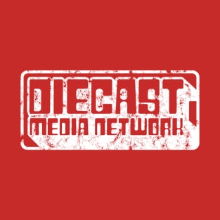 Diecast Media Network (Plastic - White on Orange - Worn) T-Shirt