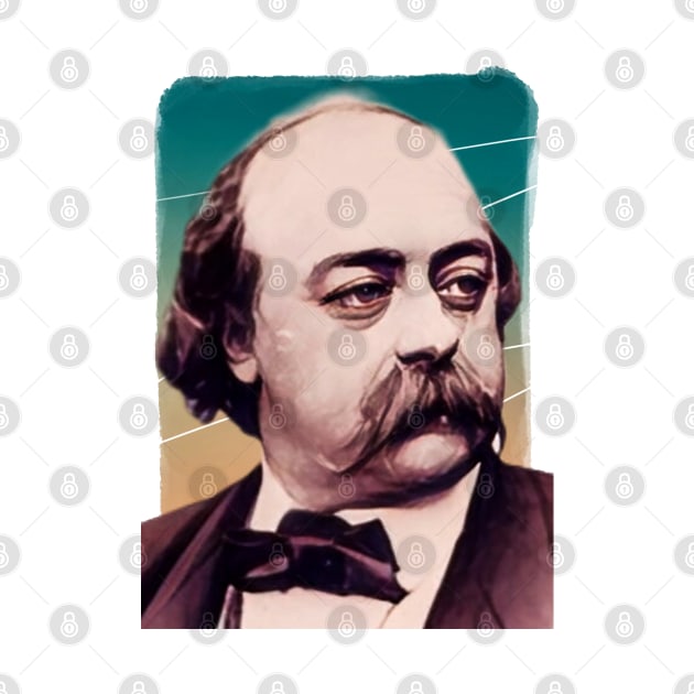 French Writer Gustave Flaubert illustration by Litstoy 