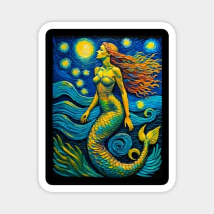 Siren in starry night Magnet