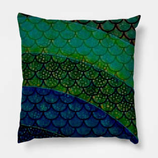 Dark Rainbow Mermaid Scales Pillow