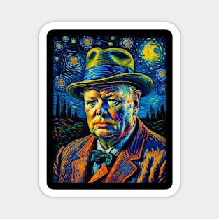 Winston churchill in starry night Magnet