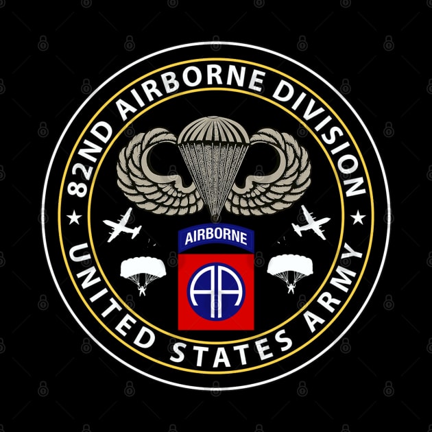 82nd Airborne Division - Parachutist Wings Circle - Veterans Day Gift by floridadori