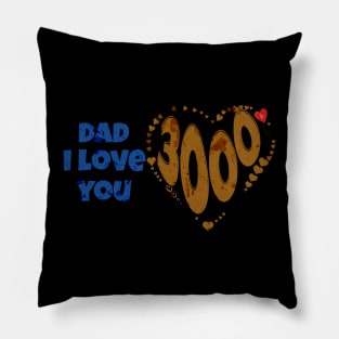 Retro Blue & Brown Dad I Love You 3000 Pillow