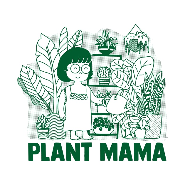 Happy Plant Mama Watering Her Babies -  Cute by ShirtHappens