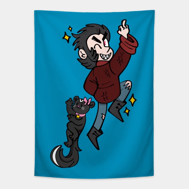 Creep and Miss Kitty Tapestry by Get A Klu Comics