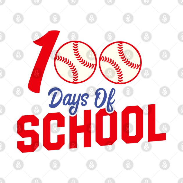 100 Days of School Apparel 100th Day Baseball Teacher Kids by uglygiftideas