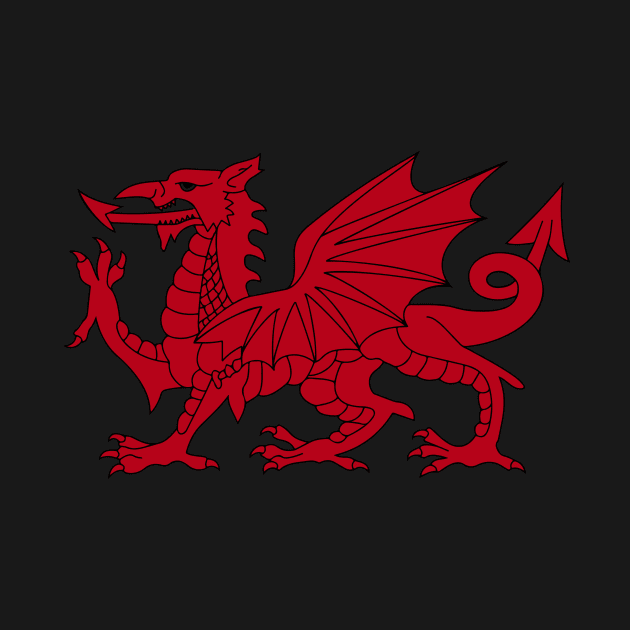 Welsh Red Dragon, Welsh Prides, From Flag Of Wales by VintageArtwork