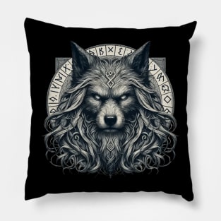 Wolf Fenrir Norse Mythology Viking Warrior Pillow