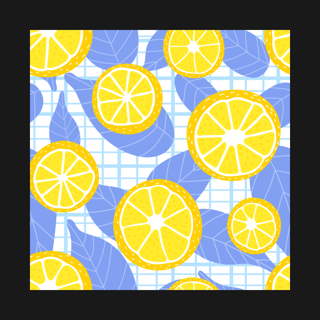 Fresh summer pattern with lemon slices by Lozovytska