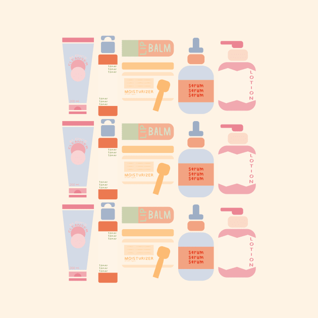 Skincare Essentials Pattern (Cream Version) by aaalou
