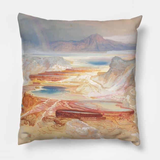 Thomas Moran Painting Minerva Terrace, Yellowstone, 1872 Pillow by pelagio