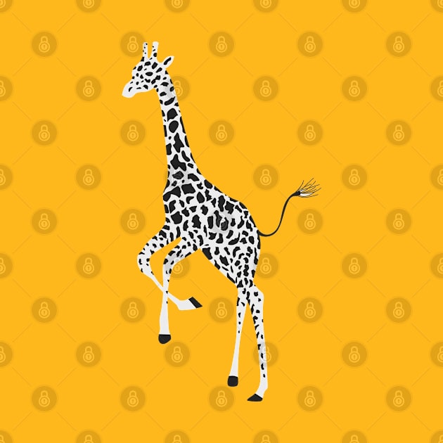 Giraffe yellow background by Jenmag