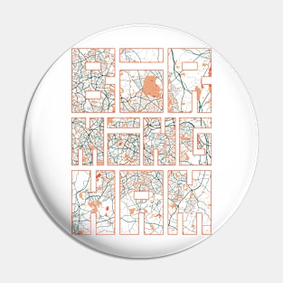 Birmingham, West Midlands, England City Map Typography - Bohemian Pin