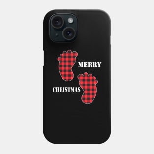 Merry Christmas Baby Feet Red Plaid Buffalo Phone Case