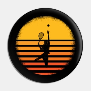 woman tennis vintage Pin