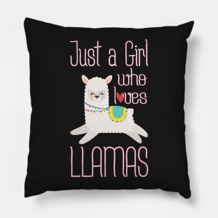 Just a Girl Who Loves Llamas Funny Llama Pillow