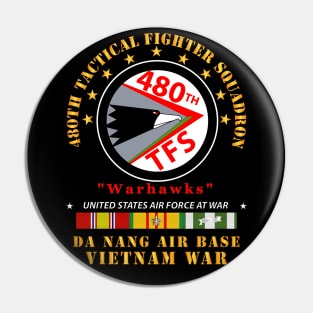 USAF - 480th Tactical Fighter Squadron - Warhawks - Da Nang w VN SVC X 300 Pin