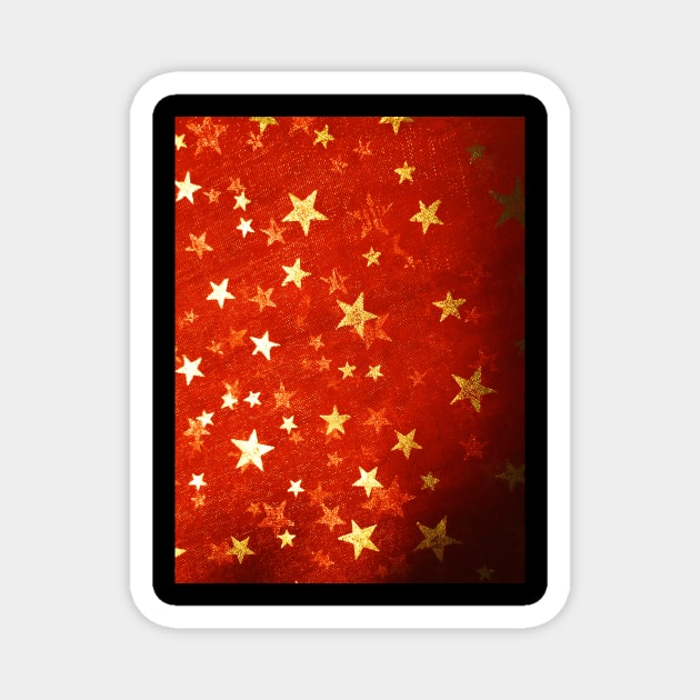 Golden Yellow Stars on Red Magnet by Neil Feigeles