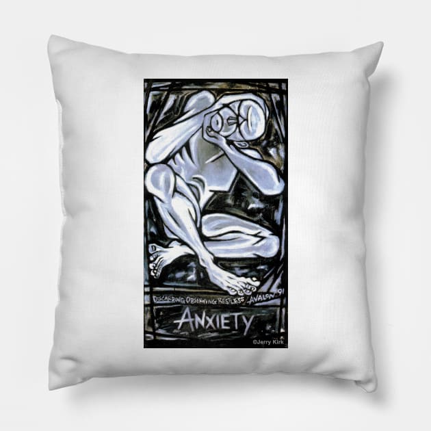 'Anxiety' Pillow by jerrykirk