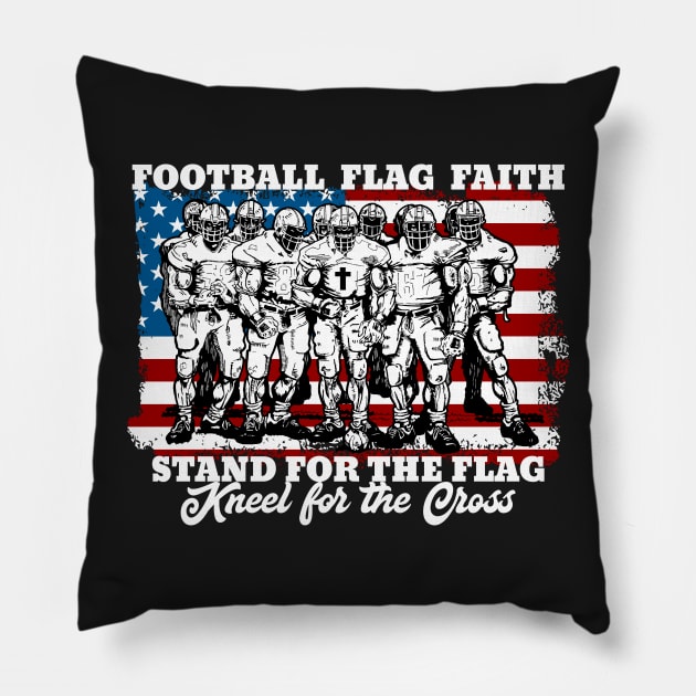 Football Flag Faith Stand for the Flag Pillow by RadStar