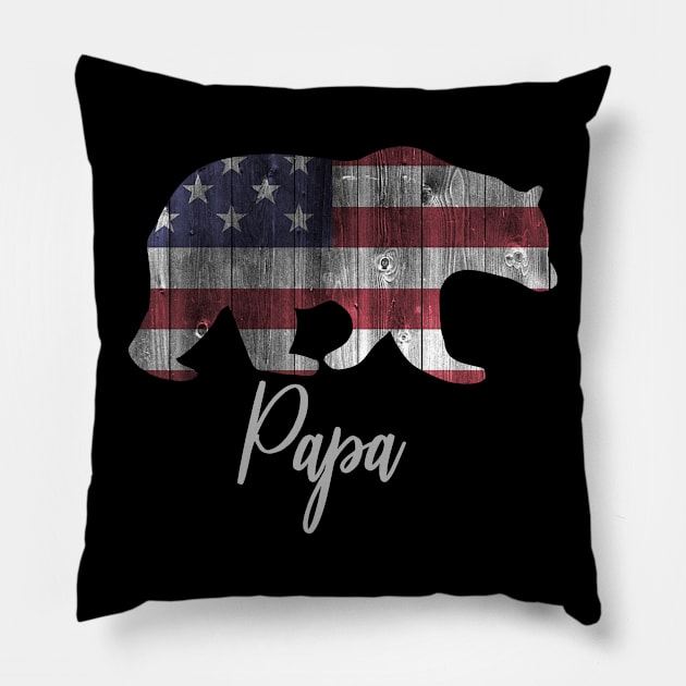 Papa Bear 4th of july flag american Pillow by sevalyilmazardal