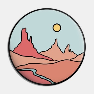 Red Desert Minimal Landscape Pin