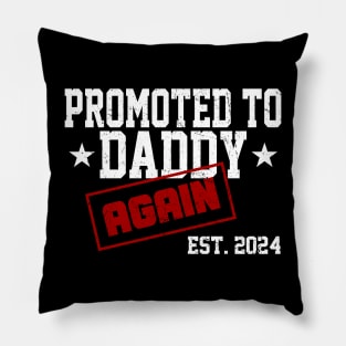 Promoted To Daddy Again 2024 Pregnancy Announcement For Dad Pillow