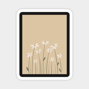 dainty daisy flowers - white flower illustration Magnet