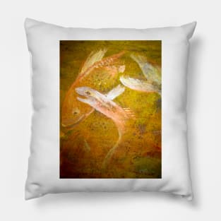 Happy Accident Luminous Ghost Fish Painting - Section 2 Pillow