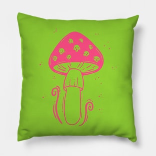 skull cap pink Pillow