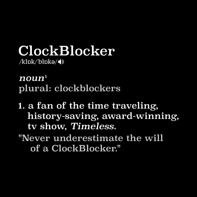 ClockBlocker definition (white on dark) by jordanhawman