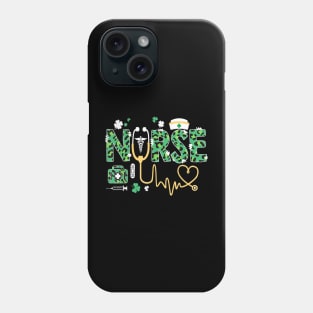 Nursing Patrick's Day Leopard Nurse Stethoscope Scrub Phone Case