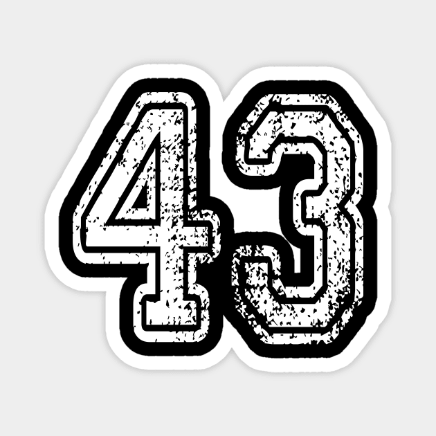 Number 43 Grungy in white Magnet by Sterling