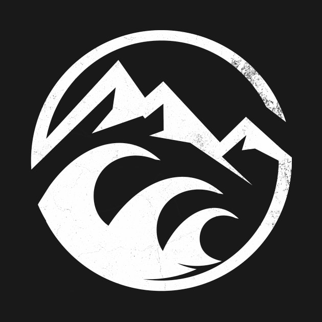 abstract mountain ocean icon by pholange