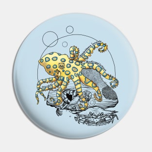 Greater Blue Ringed Octopus Doodle Pin